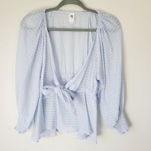 Vici Dolls Flawless blur semi sheer cropped boho cover up top small